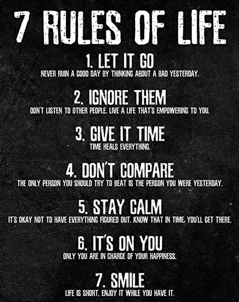 7 rules of life : r/MotivationalPics