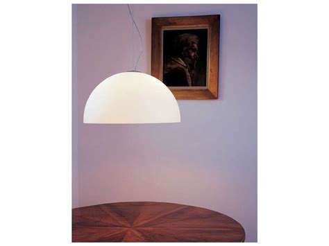 Oluce Sonora 19" 2-Light Opaque Opaline White Glass Dome Pendant | OE411