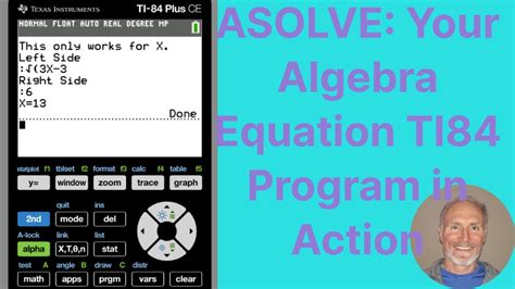 ASOLVE Your Algebra Equation TI84 Program In Action Mcstutoring