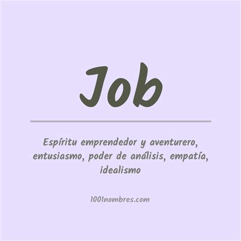 O Que Significa Job Em Português - Significado del nombre Job