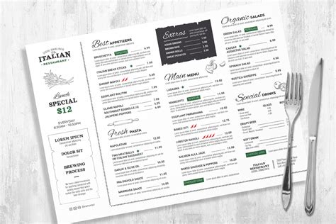 Italian Restaurant Menu Templates Psd Ai Indd Brandpacks