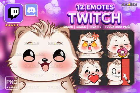 12 Hedgehog Chibi Emotes Twitch Discord Graphic By 2suns · Creative Fabrica