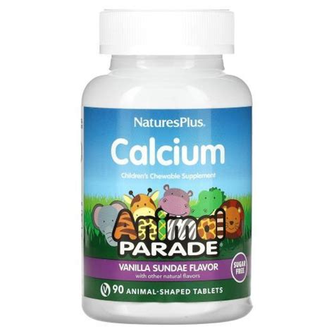Natures Plus, Animal Parade CALCIUM Chewable, Кальций для детей, 90 жев ...