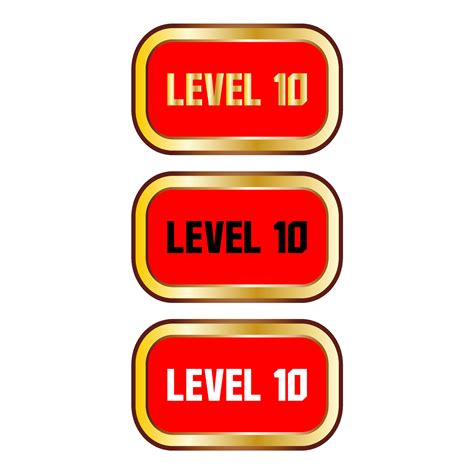 Level 10 sign in red color isolated on white background 9751038 Vector ...
