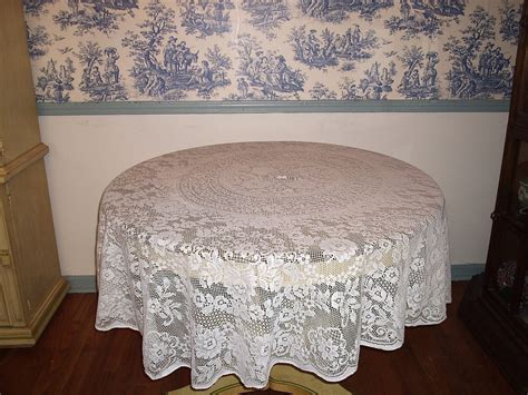 White Lace Overlay Lace Tablecloth Some Issues 68 Round