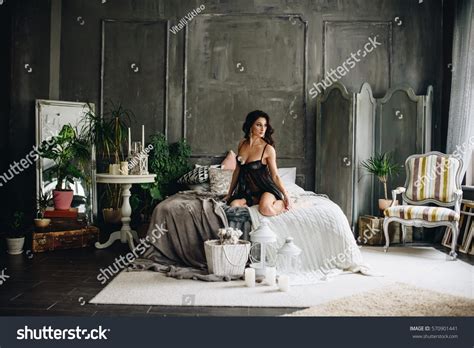Beautiful Woman Lingerie Showing Long Legs Stock Photo Shutterstock