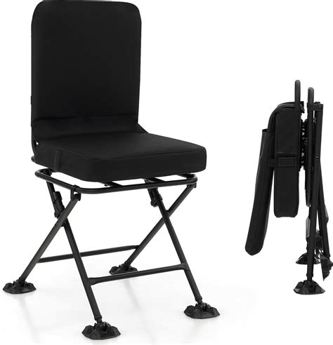 Goplus Hunting Chair 360° Swivel Hunting Blind Chair Wall