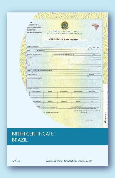 Buy Brazilian Birth Certificate Translation From Certified Agency