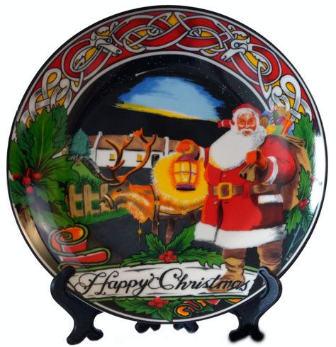 Santa Decorative Ceramic Plate 10cm Etsy