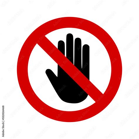 stop hand logo template illustration suitable   entry  entrance forbidden  dont touch