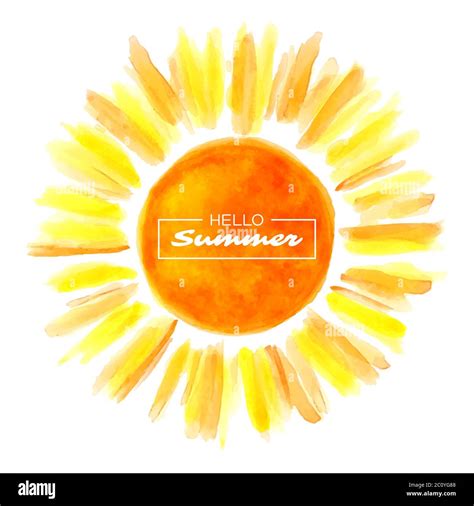 Hand drawn watercolor sun Stock Vector Image & Art - Alamy