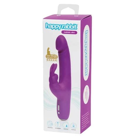 Buy Happy Rabbit Slimline Realistic Rechargeable Rabbit Vibrator Purple