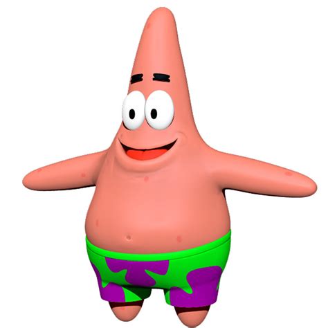 3d Model Patrick Starfish Vr Ar Low Poly Cgtrader