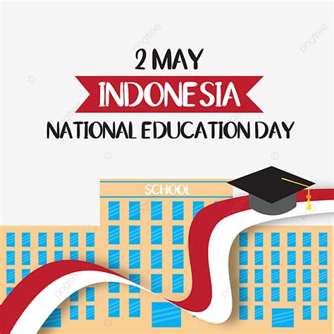 Happy National Education Day In Indonesia With Flag National Education