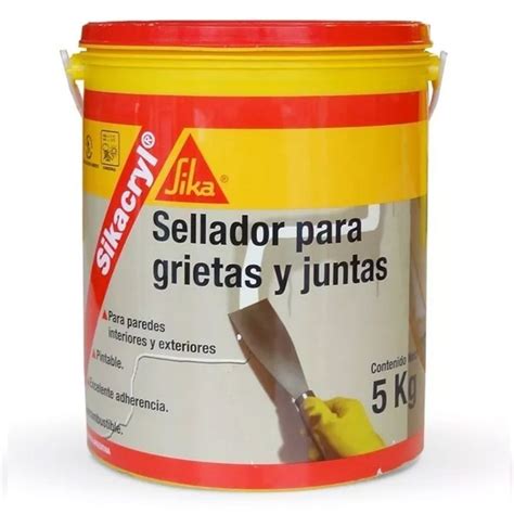 Sellador Sikacryl Acrilico Para Grietas Juntas X 5kg Pinturerias