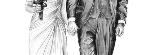 Pencil Drawing Of Wedding Couple Pencil Sketch Portraits