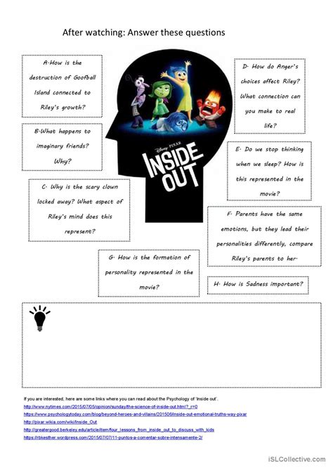 Inside Out Worksheets