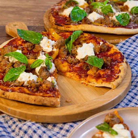 Sausage Ricotta Pizza Three Aussie Farmers