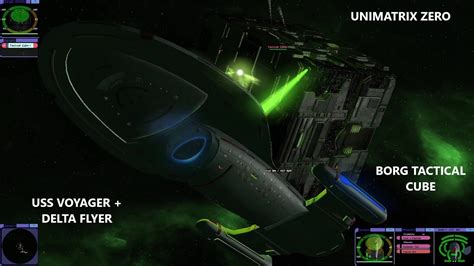 Star Trek Voyager Unimatrix Zero Battle Voyager Delta Flyer VS Borg