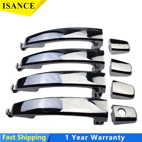 4 Pcs Set Chrome Front Rear Left Right Exterior Door Handles For