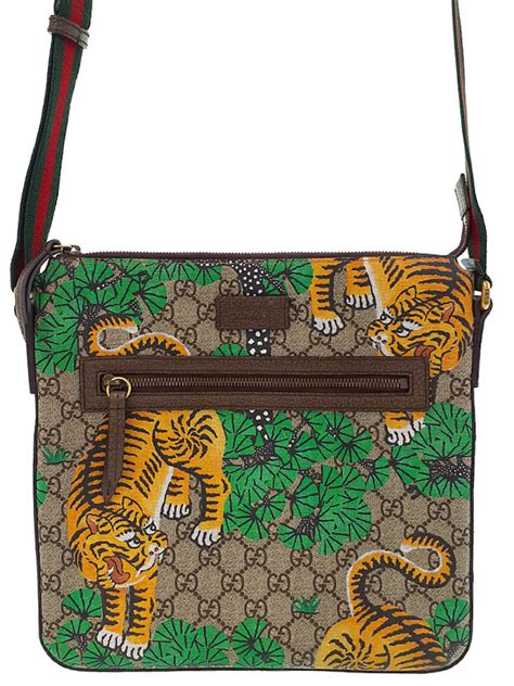 【gucci】グッチ『グッチ Ggスプリーム ベンガルタイガー メッセンジャーバッグ』406408 メンズ ショルダーバッグ 1週間保証【中古