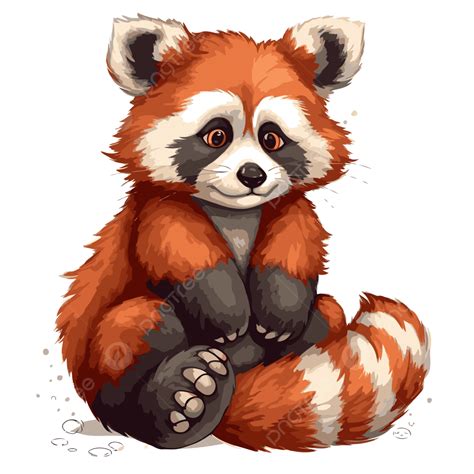 Red Panda Vector Sticker Clipart Small Cartoon Red Panda 49 Off