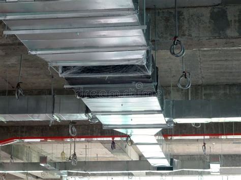 Installation Of Air Conditioner Ducting And Chiller Pipes System And