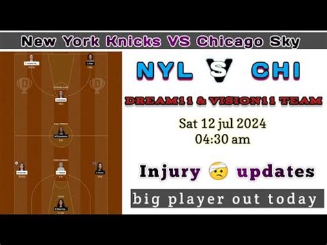 NYL VS CHI WNBA DREAM11 TEAM NYL VS CHI WNBA PREDICTION NYL VS CHI