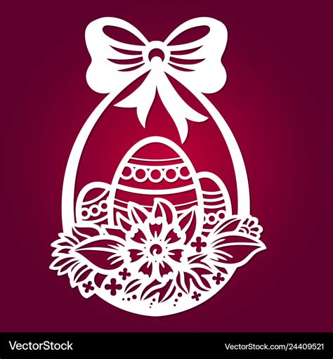 Template For Laser Cutting Easter Eggs Royalty Free Vector