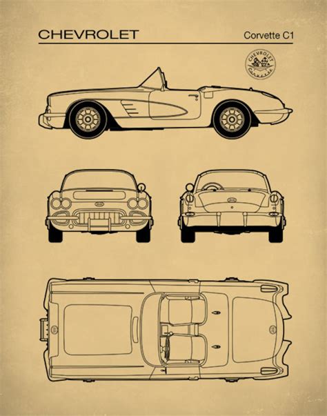 Patent Prints Corvette C1 Chevrolet Patent Poster Auto Etsy