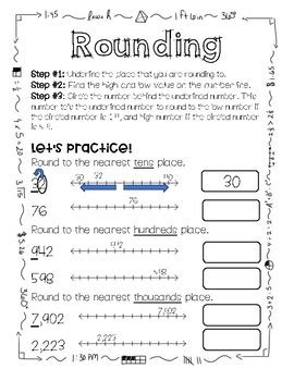 3rd Grade - Rounding Notes - Rounding Practice by Cupcakes Crayons and Coffee