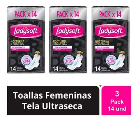 Toalla Fem Noctur Ladysoft Ultradelgada Tela Ultraseca X Paq Cuotas