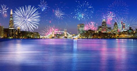 Fireworks Display Over the Tower Bridge in London, England Stock Image ...