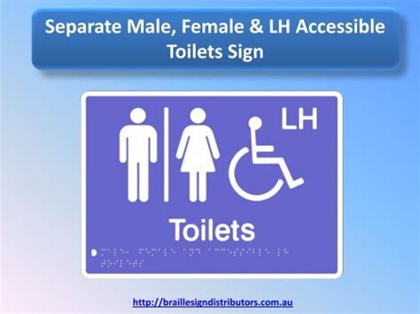 Separate Male Female And Lh Accessible Toilets Sign