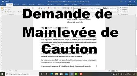 Demande De Mainlevée DUne Caution Bancaire Modèle De Lettre Expression