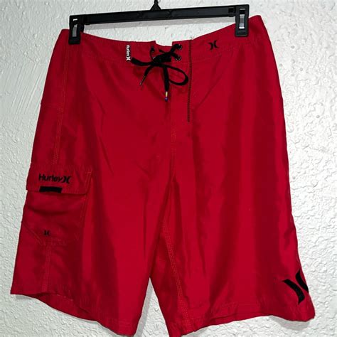 Hurley Mens Board Shorts Great Condition Red With Depop