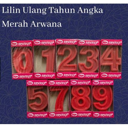 Jual Lilin Angka Merah Lilin Kue Ulang Tahun Party Angka 0 9 Lilin