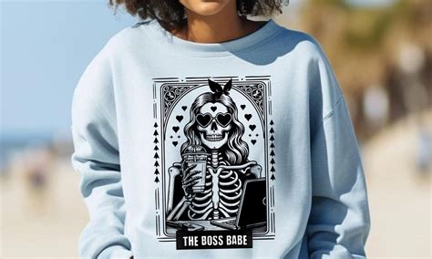 Boss Babe Png Tarot Card Skeleton Sublimation Design Girl Boss Gift Witchy Vibes T Shirt