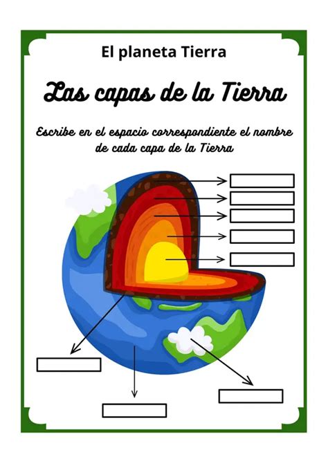 Guía Cuadernillo Con Actividades Sobre El Planeta Tierra Las Capas De La Tierra En Español