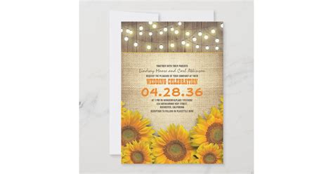 Sunflowers Rustic Wedding Invitations | Zazzle