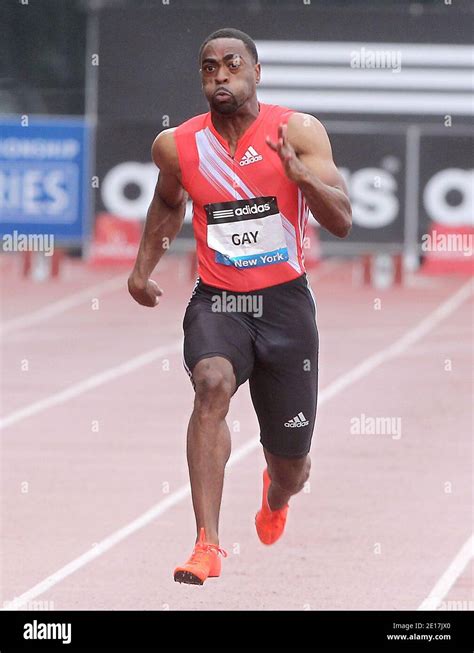 Tyson Gay Of United States Races The Meter Mens During The Adidas Grand Prix At Icahn