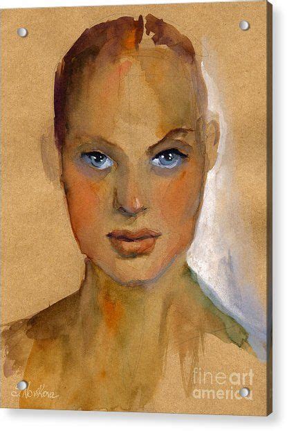 Woman Portrait Sketch Acrylic Print By Svetlana Novikova Portrait