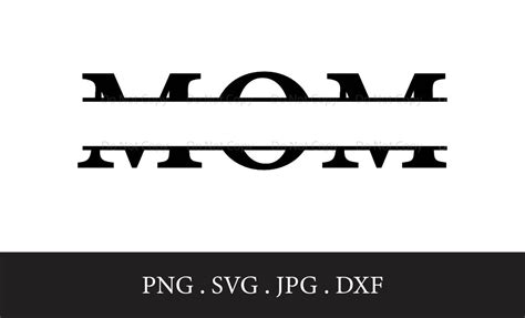 Mom Split Monogram Blank Svg Instant Download Mothers Etsy Ireland