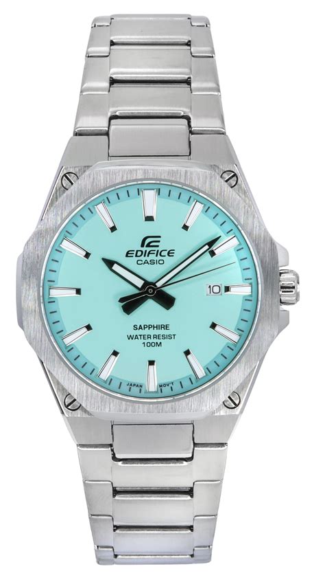 Casio Edifice Sapphire Crystal Analog Stainless Steel Turquoise Dial