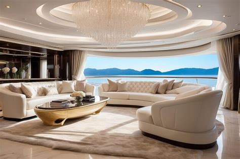 Premium Photo | Yacht interior luxury new boat