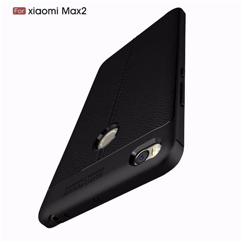 Ohcfan Para Xiao Mi Max 2 Caso Lujo Pu Cuero Textura Soft Silicona