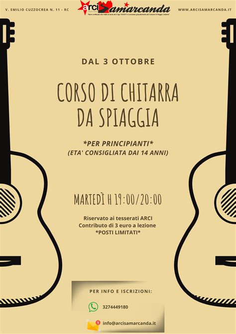 Corso Di Chitarra Da Spiaggia Arci Samarcanda Reggio Calabria