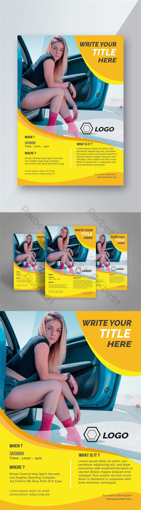 Stylish Promotion Flyer Design Template With Golden Color Stripe | AI ...