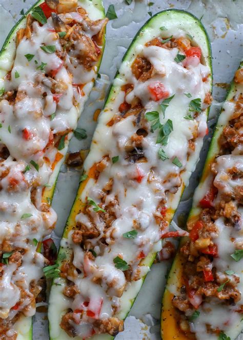 Cheesy Sausage Zucchini Boats Barefeet In The Kitchen