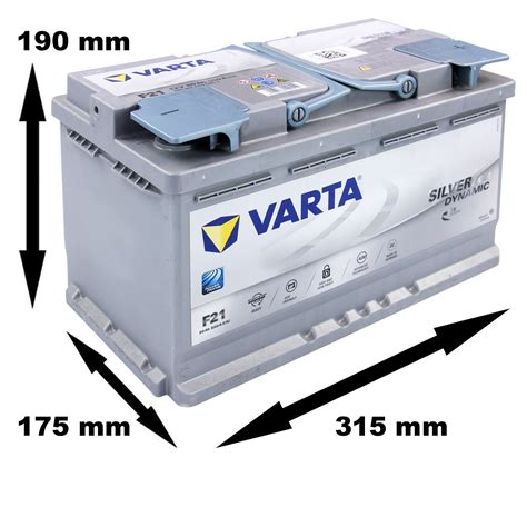 Varta 580901080D852 Silver Dynamic AGM Car Batteries 12 V 80 Ah 800 A